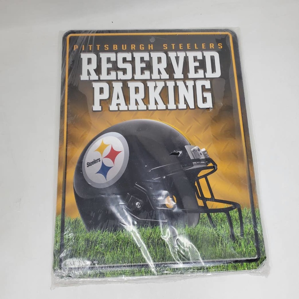 Rico Metal Reserved Parking Wall Sign NFL 8.5"x 11" - Pittsburgh Steelers